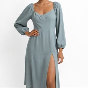 Forever 21 Sage Dress With Slit On Front Small